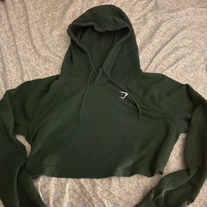 Dark green cropped hoodie